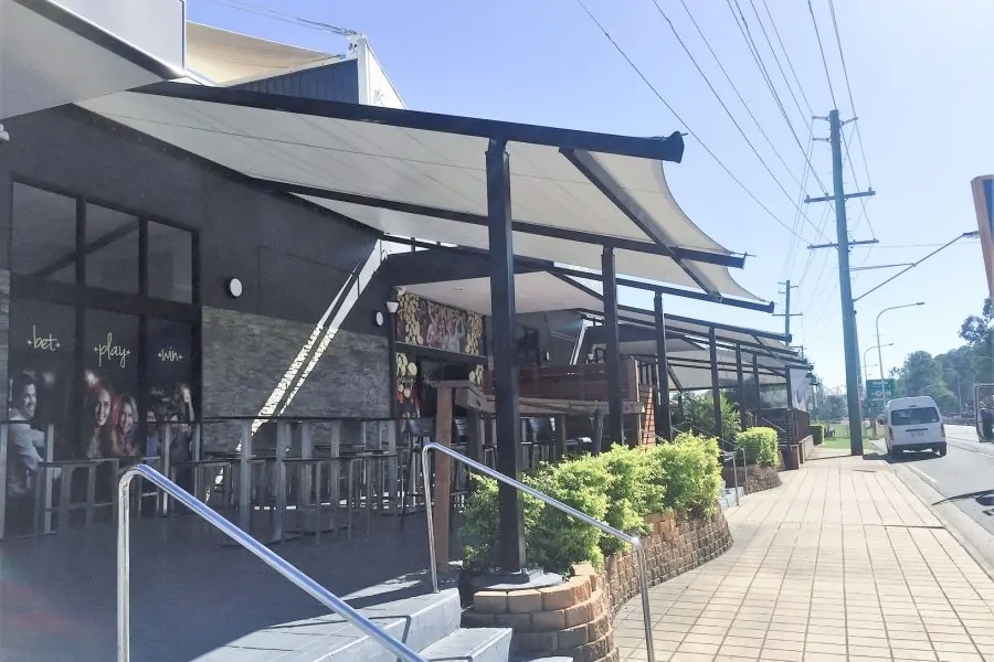 Elegant outdoor shade structure by Vector Shade