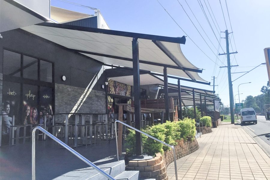 Elegant outdoor shade structure by Vector Shade